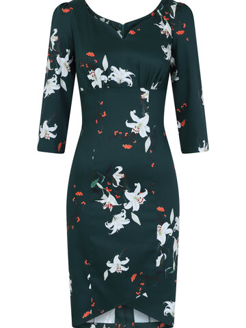 Obrázok produktu Retro puzdrové šaty s rukávom Ľalia